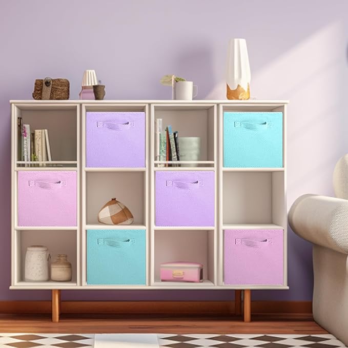 ShellKingdom Storage Bins, Foldable Fabric Storage Cubes And Cloth Storage Organizer Drawer For Closet And Toys Storage, 6 Pa