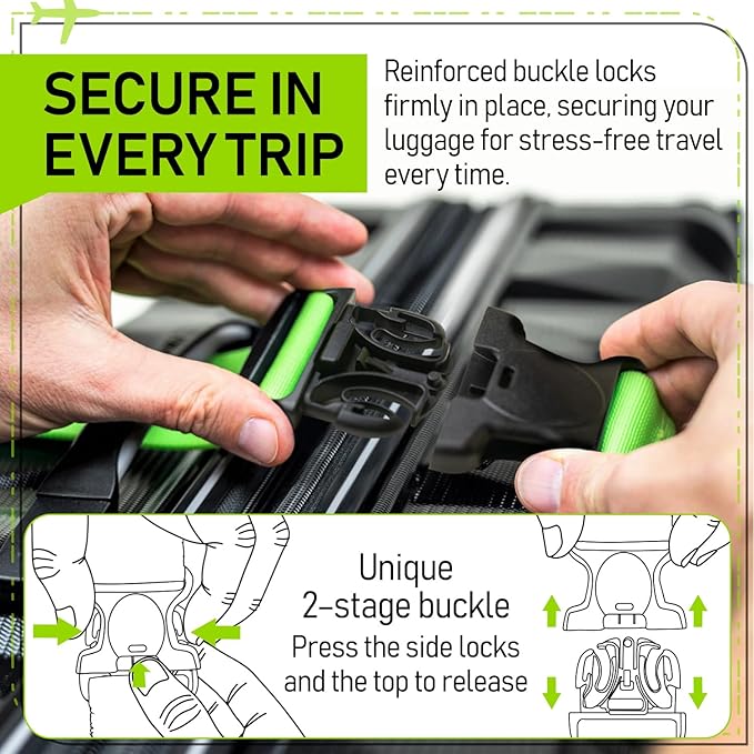 Untethered Luggage Straps | TSA-Approved Suitcase Belts with Heavy-Duty Buckles. Secure Adjustable Travel Accessories for Che