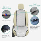 FH Group Car Seat Cushion – Neosupreme Single Front Seat Cover with Front Pockets, Airbag Compatible, Universal Fit Car Seat 