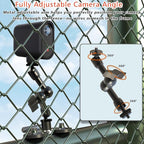 Magnetic Phone Fence Mount for iPhone, PostMount for Mevo Start, GoPro with Two 1/4" Mount Points Flexible Hinge Camera Magnet Holder for Recording Baseball,Softball and Tennis Game