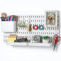 Keepo Peg Board Wall Organizer – Plastic Pegboard Panels, Modular Peg Board Storage System for Home Office, Craft Room, Gamin