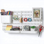Keepo Peg Board Wall Organizer – Plastic Pegboard Panels, Modular Peg Board Storage System for Home Office, Craft Room, Gamin