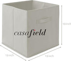 Casafield Set of 6 Collapsible Fabric Cube Storage Bins, Light Gray - 13" Foldable Cloth Baskets for Shelves, Cubby Organizer