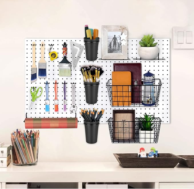 G.CORE Pegboard Organizer Accessories 18 Pack, Peg Board Hooks Assortment Organizer Accessory, Various Tools Storage Arrange 