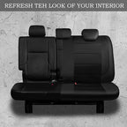 CAR PASS Leather Back Seat Cover, Breathable Mesh Universal Bench Seat Cover, Super 5mm Composite Sponge Inside, Airbag Compa