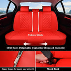 Coverado Full Set Car Seat Covers, 5-Seat Universal Faux Leather Waterproof Seat Covers, Front & Back Car Seat Protectors, Re