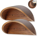 2-Pack Wall-Mounted Wooden Hat Rack| Non-Damage Brim Design Keeps Hat Shape | Wooden Holder with Satin Finish Hooks | Western