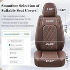 Coverado Car Seat Covers Full Set, Luxury Faux Leather Waterproof Seat Cover, Front and Back Car Seat Protector, Universal 5 