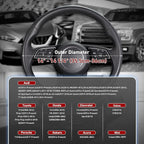 SEG Direct Black Car Steering Wheel Cover Small Size 14-14.25 inch (35.5-36 cm), for Prius Civic Model 3 Model Y Camaro, Brea