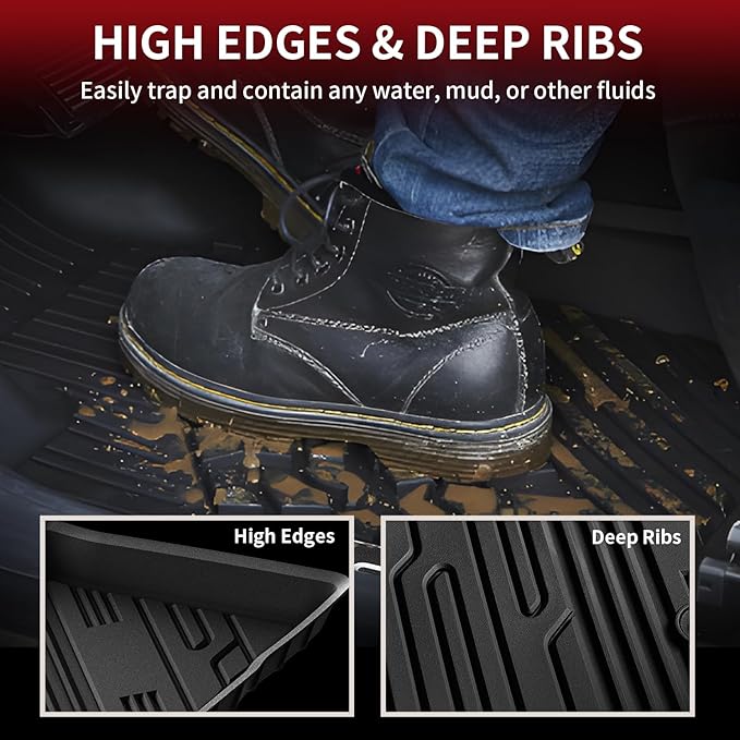 LASFIT Floor Mats for Ford Bronco Sport 2026 2025 2024 2023 2022 2021 Carpet Floor All Weather Protector Custom Fit TPE Car Liners, No Sliding, No Curling