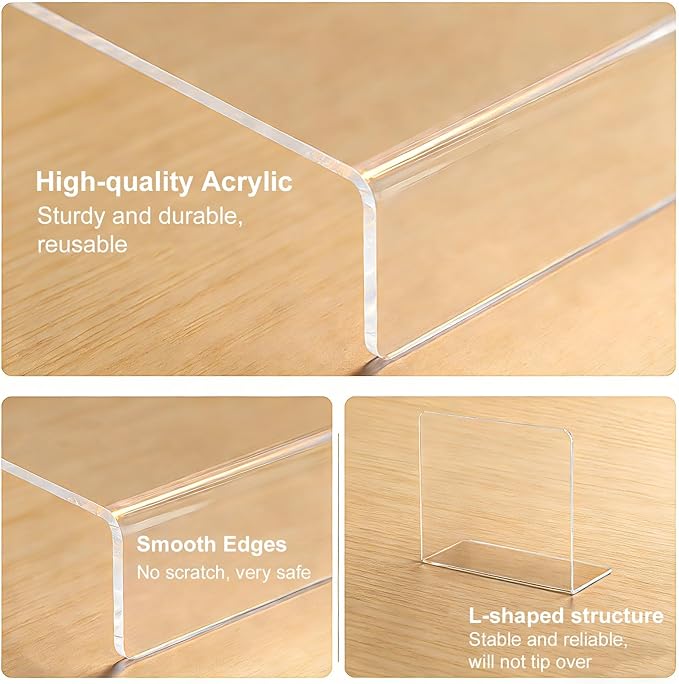 SortNStore Shelf Dividers for Closet Organization: 12" Tall x 12" Deep, Taller Adhesive Separators Features Acrylic Material 