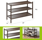 BMOSU 3-Tier Bamboo Shoe Rack Premium Stackable Shoe Shelf Storage Organizer for Hallway Closet Living Room Entryway Organize