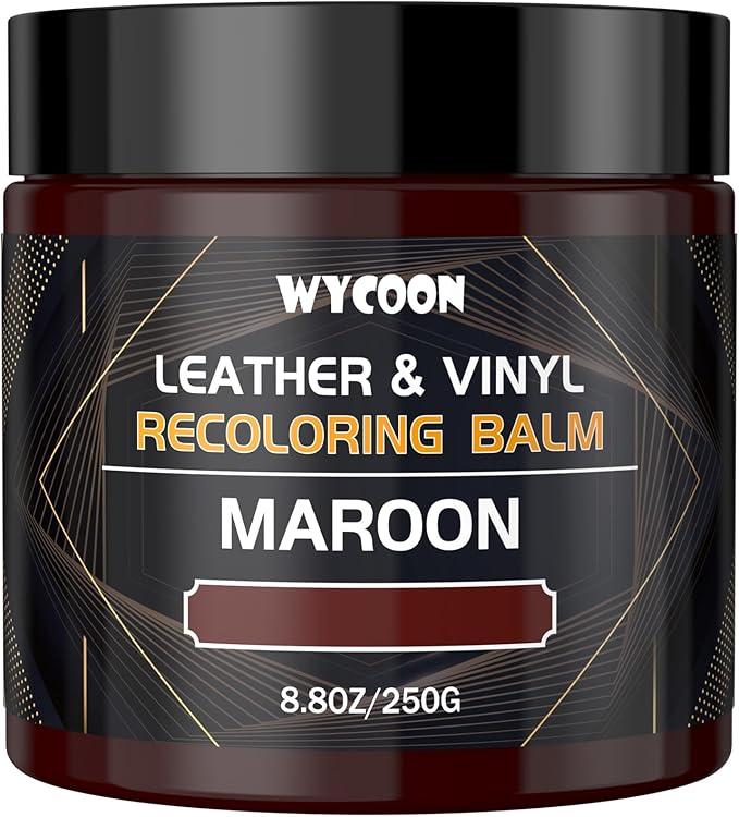 Leather Recoloring Balm & Color Restorer | Maroon Leather Dye, Paint & Repair Kit for Furniture, Couches, Car Seats, Shoes | 