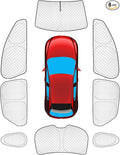 KMF 8pcs Thicken Sun Shades for Mazda CX-30 Accessories 2019-2026, Custom Fit Windshield Sunshade Full Car Window Covers for Side Rear, UV Block and Blackout Protect Privacy for Car Camping Outdoor