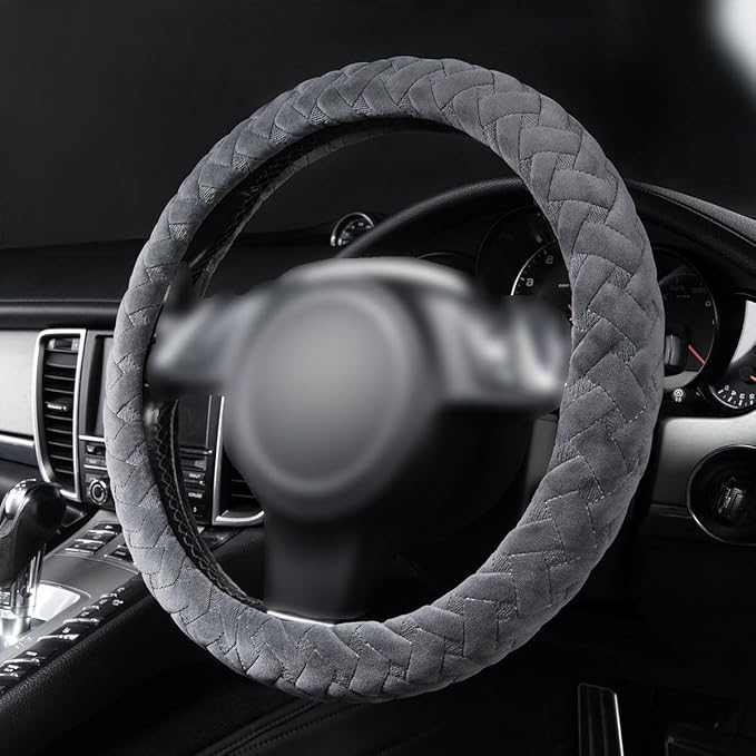 Flying Banner car Steering Wheel Cover Massage Velvet Warm Universal Size 15 inches SUV Truck Anti Slip Odorless Summer Winte