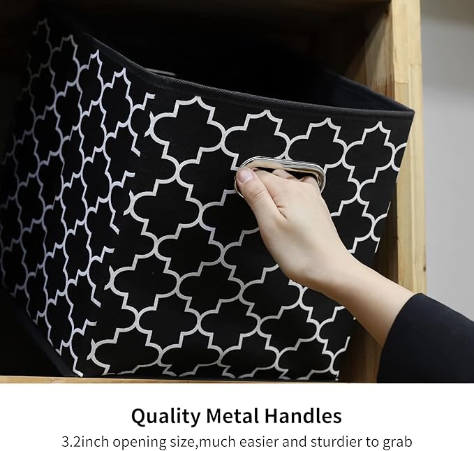 11 Inch Cube Storage Bins , Fabric Cube Organizer Bins with Handle, Foldable Cube Bins for Cloth or Accessary Storage, 11x11x