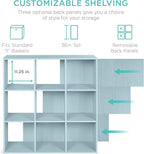 Best Choice Products Kids Bookcase 9-Cube Storage Organizer, 11in Shelf Opening, Bookshelf, Toy Storage, Customizable w/ 3 Re