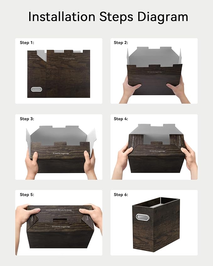 Oterri Cardboard File Organizer Box for Hanging File Folders Letter Size,File Box for Computer Desk,File Cabinet,Working Home