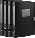 A4 Storage File Boxes Plastic Archives Cases with Lid, File Folder Organizer Document Filing Box for Office, Letter Size Pape