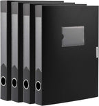 A4 Storage File Boxes Plastic Archives Cases with Lid, File Folder Organizer Document Filing Box for Office, Letter Size Pape
