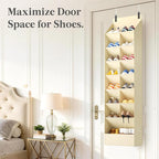 Lifewit 8 Tier Over the Door Shoe Organizer with 15 Large Deep Pockets, Fabric Hanging Shoes Shelf for Closet, Dorm Storage, 