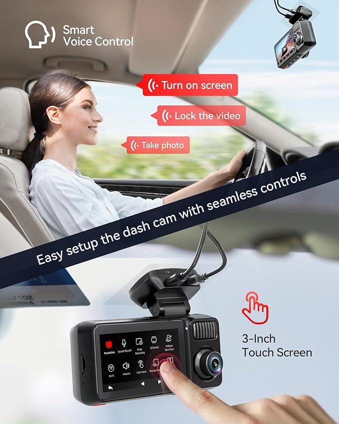 REDTIGER F17 Elite 4K Dash Cam 3 Channel, STARVIS 2 IMX678 & IMX675, 128GB Card, Full Night Color, 4K+2.5K+1080P Front and Re