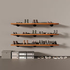 Industrial Pipe Wall Wood Shelves,Real Wooden Shelves 48" in Special Brown Color with 1.2" Extra Thickness, Modern Floating S