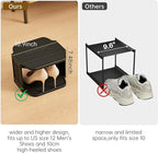 Vertical Shoe Rack, 9-Tier Plastic Stackable Storage Shelf for Small Closets and Narrow Spaces, Compact Free Standing Shoe Ra