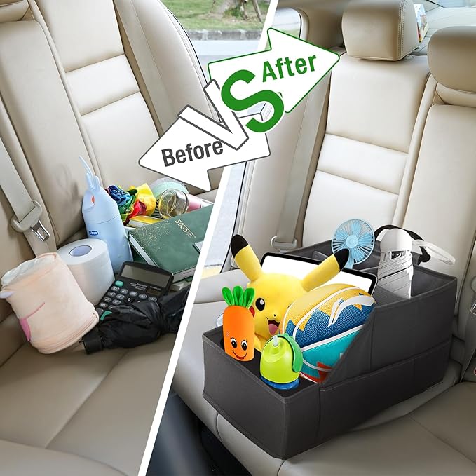 MULISOFT Car Seat Organizer- Backseat Car Organizer with 12 Storages Compartments and 2 Cup Holders, Organizers and Storage,