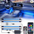 Xprite Upgraded 144LED RGB Interior Car Lights with Smart App Control/Wireless Remote Control, Music Sync Mode, DIY Mode and Multiple Scene Options, Universal for Cars Truck ATV UTV(4pcs)