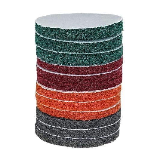 40PCS 3 inch Scrub Pads Headlight Restoration Kit VÉZAAR Scouring Pad Hook and Loop Car Hub Cleaning Auto Painting Polishing 
