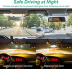 Rear View Mirror for Car,11.8" Convex Panoramic Wide Angel View Mirrors Extender,Chrome Tint Anti Glare,Universal Clip on Interior Rearview Mirror for Truck Car and SUV (Chrome)