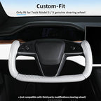 Steering Wheel Cover for Tesla Yoke Steering Wheel Cover Customzied for Tesla Model S 2021-Present/Model X 2021-Present Accessories,Anti-Slip,Comfortable Grip,Breathable,Bright White