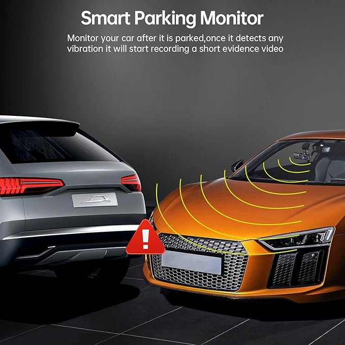 Dual Dash Cam Front and Inside 1080P Dash Camera for Cars IR Night Vision Car Camera for Taxi Accident Lock Parking Monitor 2