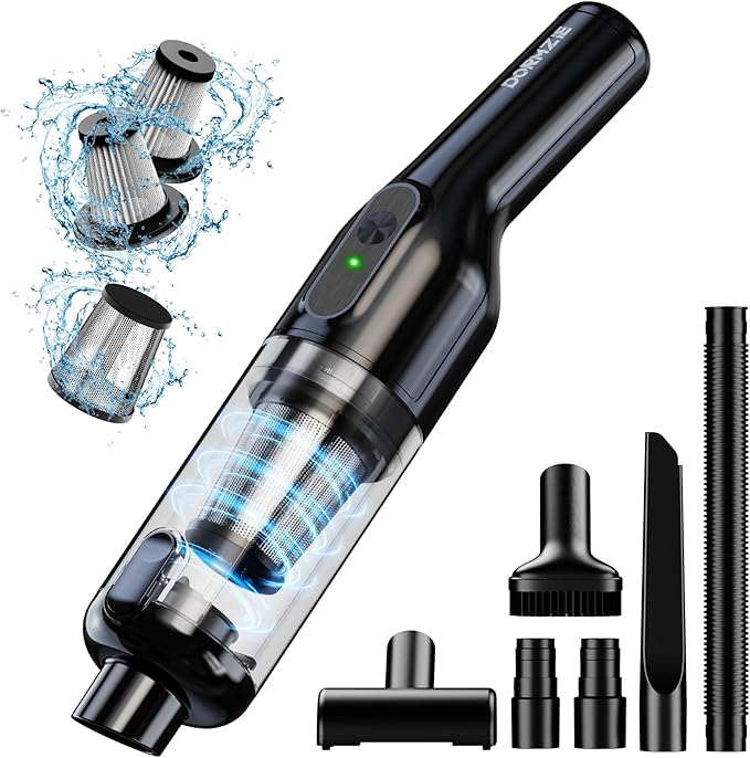 Handheld Vacuum Cordless, 16000Pa Powerful Suction, Lightweight at 1.3 lbs, Type-C Charge, Multiple Accessories, Rechargeable