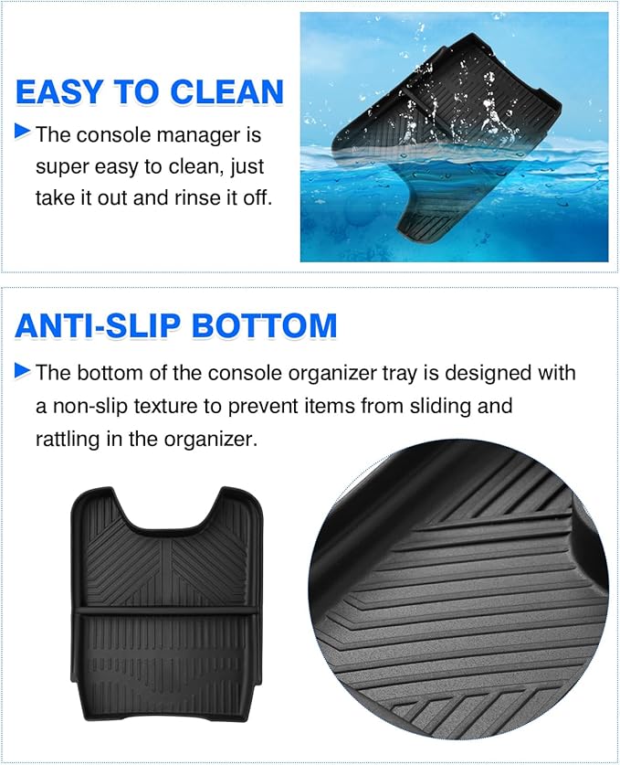 Autorder Lower Console Organizer Tray for 2023-2025 2026 Honda HRV Accessories - Center Console Bottom Storage Insert Tray - ABS Black