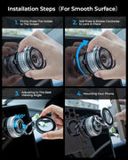 DIMONCOAT 2025 Upgraded 360° Rotation Vacuum Magnetic Phone Holder for Car,for Suction Cup Phone Mount Stand [109+LBS Strongest Suction & Magnetic] Adjustable Swivel Lock, for Your Car/Mirror