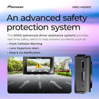 Pioneer VREC-H520DC Dual Dash Cam Front and Rear Car Camera - Large Screen, 2K Resolution, Starvis Night Vision, 140 Degree W