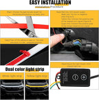 94.5 Inch Led Hood Light Strip, White Dynamic Car LED Hood Strip Lights with Fuse Protection, Turn Signal Lamp, Universal Exterior Daytime Running Light Strip for Cars, SUVs, Trucks