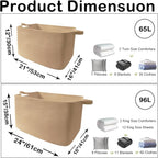 96L Large Blanket Basket,24"x16"x15"Rectangle Storage Bin with Handles,Woven Rope Laundry Basket for Toys, Clothes,Magazines,