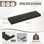 40 Inch Floating Shelves, 12" Deep Floating Shelf Wall Mounted, 40" Wall Shelves, Rustic Deep Bookshelf, Extra Deeper & Thick