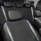 CAR PASS Bling Diamond Car Seat Covers Full Set, Shining Rhinestone Waterproof Faux Leather, Rear with Zipper, Universal Fit Automotive Glitter Crystal Sparkle Strips for Cute Women Girl,Muticolor