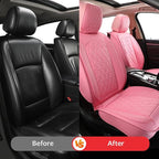 MIROZO Front Seat Covers Pink,2PCS Car Seat Covers Faux Leather Automotive Seat Cover Car Seat Protector Vehicle Seat Cover f