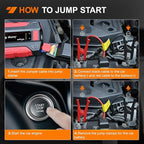 Nilight 1000A Car Battery Jump Starter for Up to 6.0L Gas & 4.0L Diesel Engines 12V Portable Jump Start Booster Pack Jump Box with Jumper Cables DC Output and LED Light