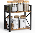 Spice-Rack-Organizer-Shelf for Kitchen Counter, 2 Tiers Coffee Bar Station Organizer for Countertop，Space Saving Desk Shelvin