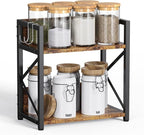 Spice-Rack-Organizer-Shelf for Kitchen Counter, 2 Tiers Coffee Bar Station Organizer for Countertop，Space Saving Desk Shelvin