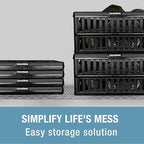 CleverMade 60L Collapsible Utility Crate (66 lb Capacity), Heavy Duty Folding Storage Crate, Stackable Plastic Organizer for 