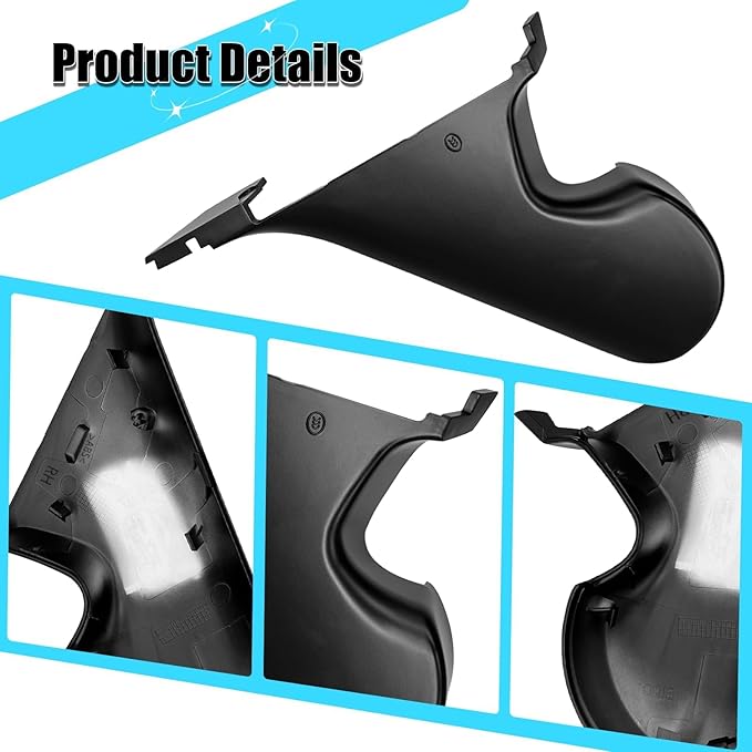 Jaronx Compatible with Tesla Model Y Mirror Holder Lower Cover 2018-2024, Right Passenger Side Rearview Mirror Bracket Bottom Base Cover Replacement for Tesla Model Y Accessories 8202208