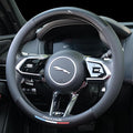 Carbon Fiber Leather Steering Wheel Cover Compatible with Jaguar F-PACE E-PACE XF XE XJ F-Type I-PACE, 14.5"-15" Universal Non-Slip Breathable PU Leather Jaguar Interior Accessories