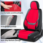 Coverado Front Seat Covers, Universal Seat Covers for Cars, Breathable Fabric&Leather Car Seat Protector, Front Car Seat Cove